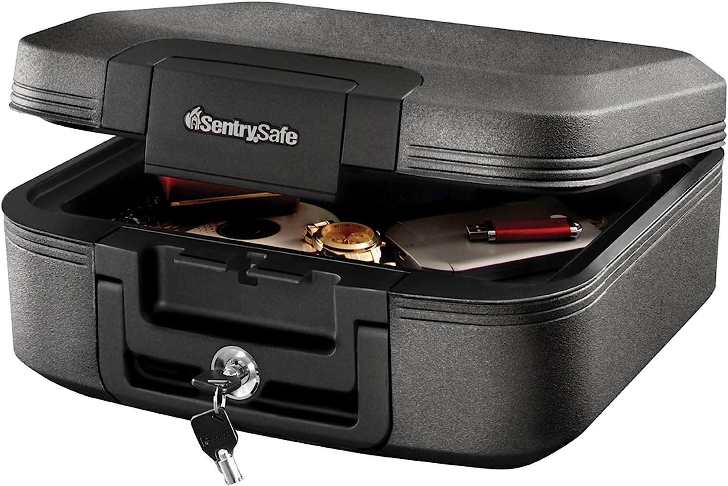 SentrySafe Fireproof and Waterproof Safe Box with Key [...]