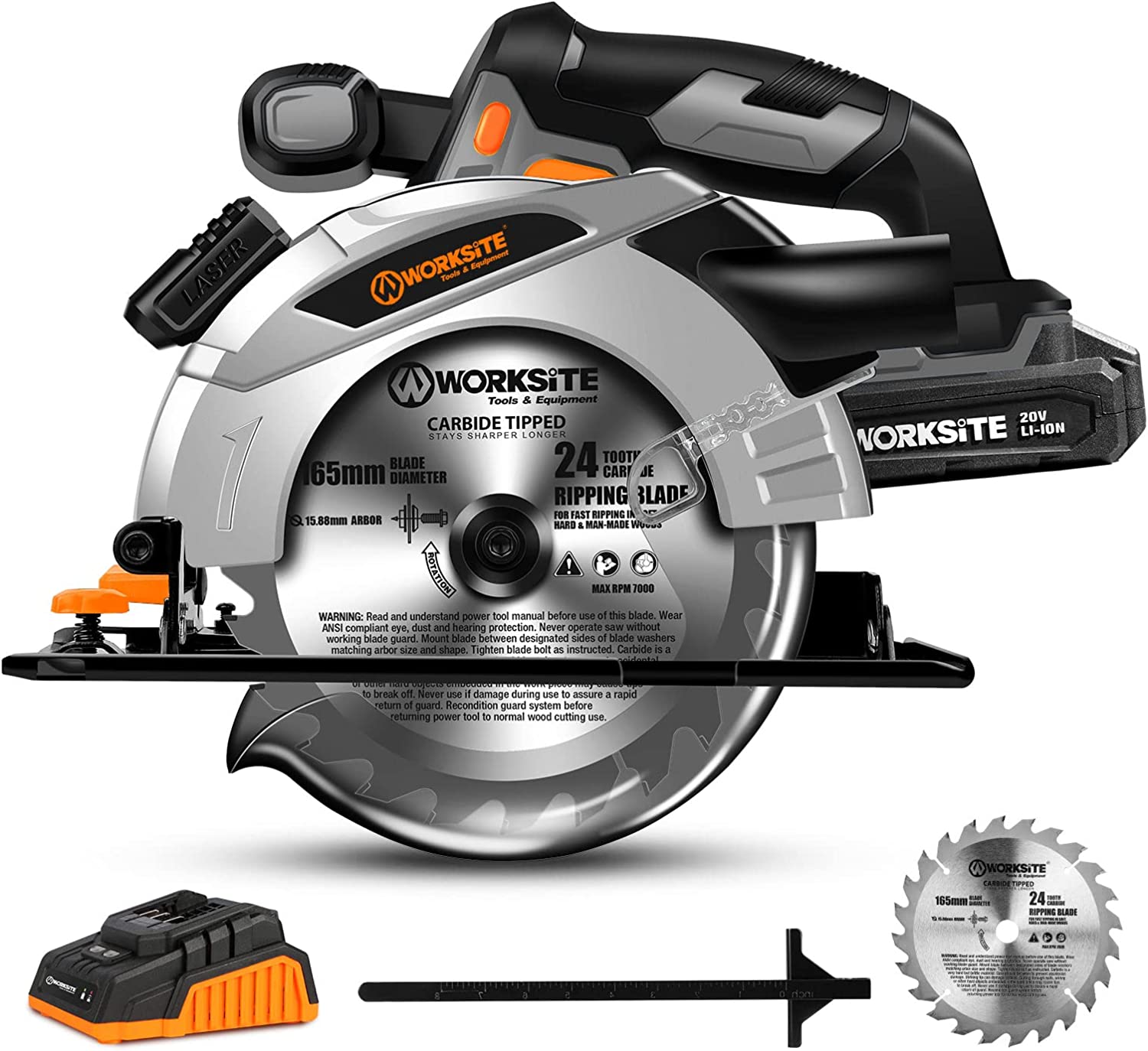 WORKSITE Cordless Circular Saw, 20V MAX 6-1/2 Inch [...]