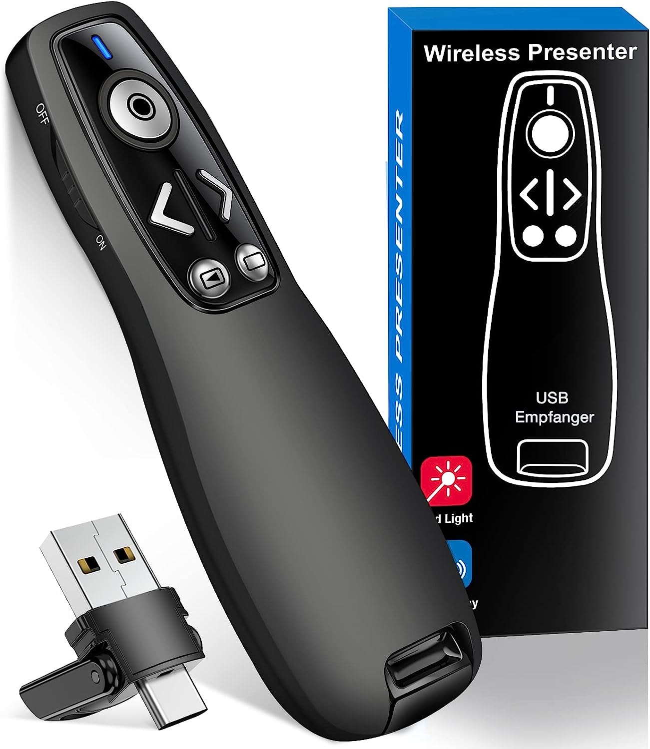 USB-C & USB-A Presentation Clicker, Wireless Presenter [...]