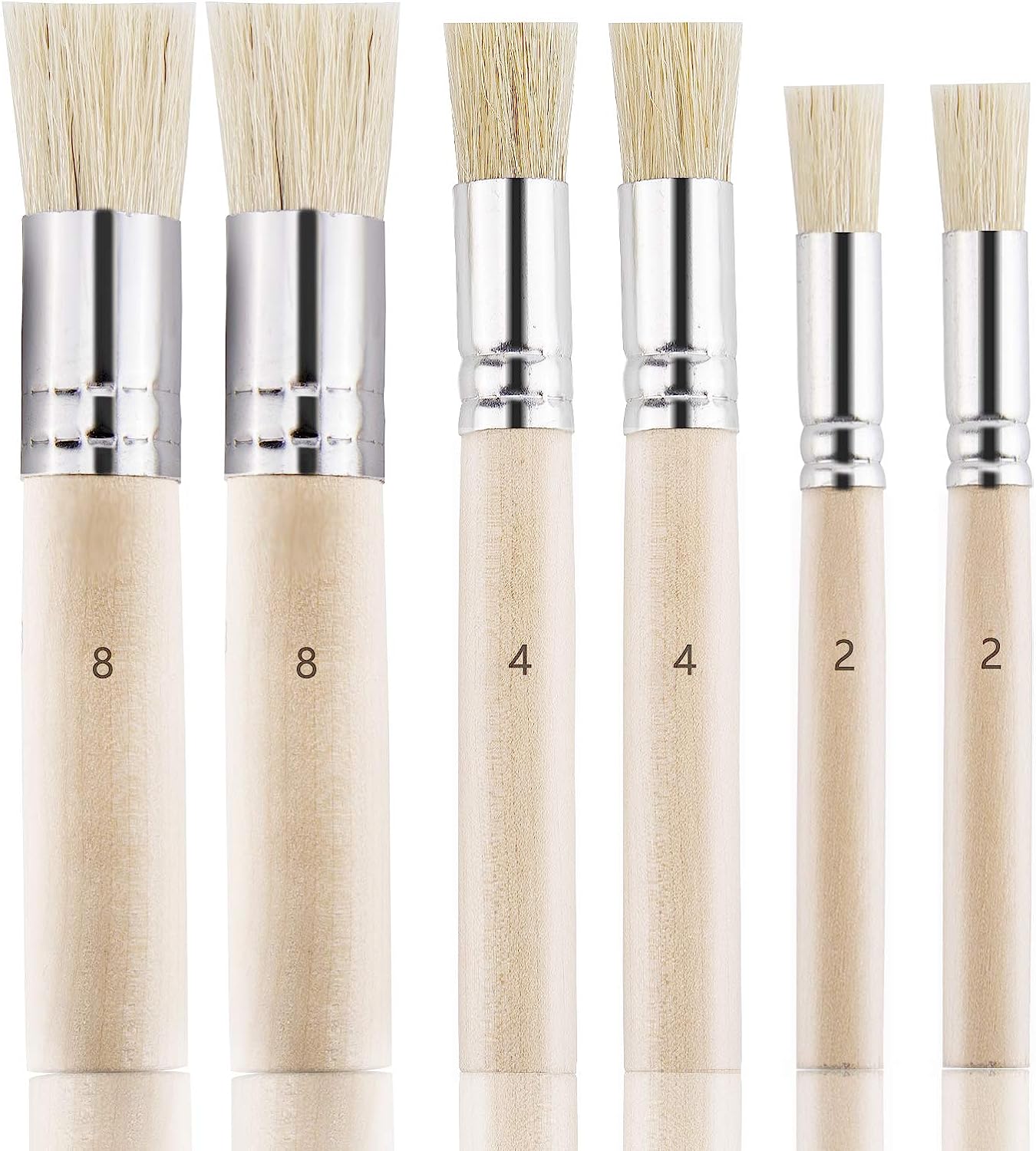 LUTER 6Pcs Wooden Stencil Brushes, Natural Bristle [...]