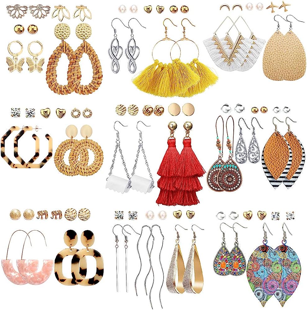 47 Pairs Fashion Earrings for Women Girls, Boho [...]