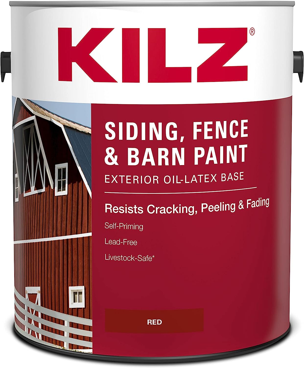 KILZ Siding, Fence, and Barn Paint, Exterior, Red, 1 Gallon