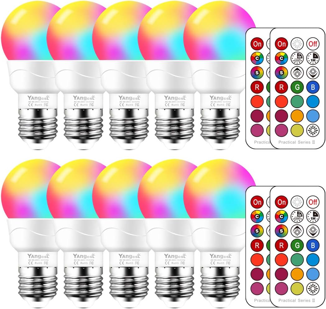 Yangcsl LED Light Bulbs 40W Equivalent, RGB Color [...]