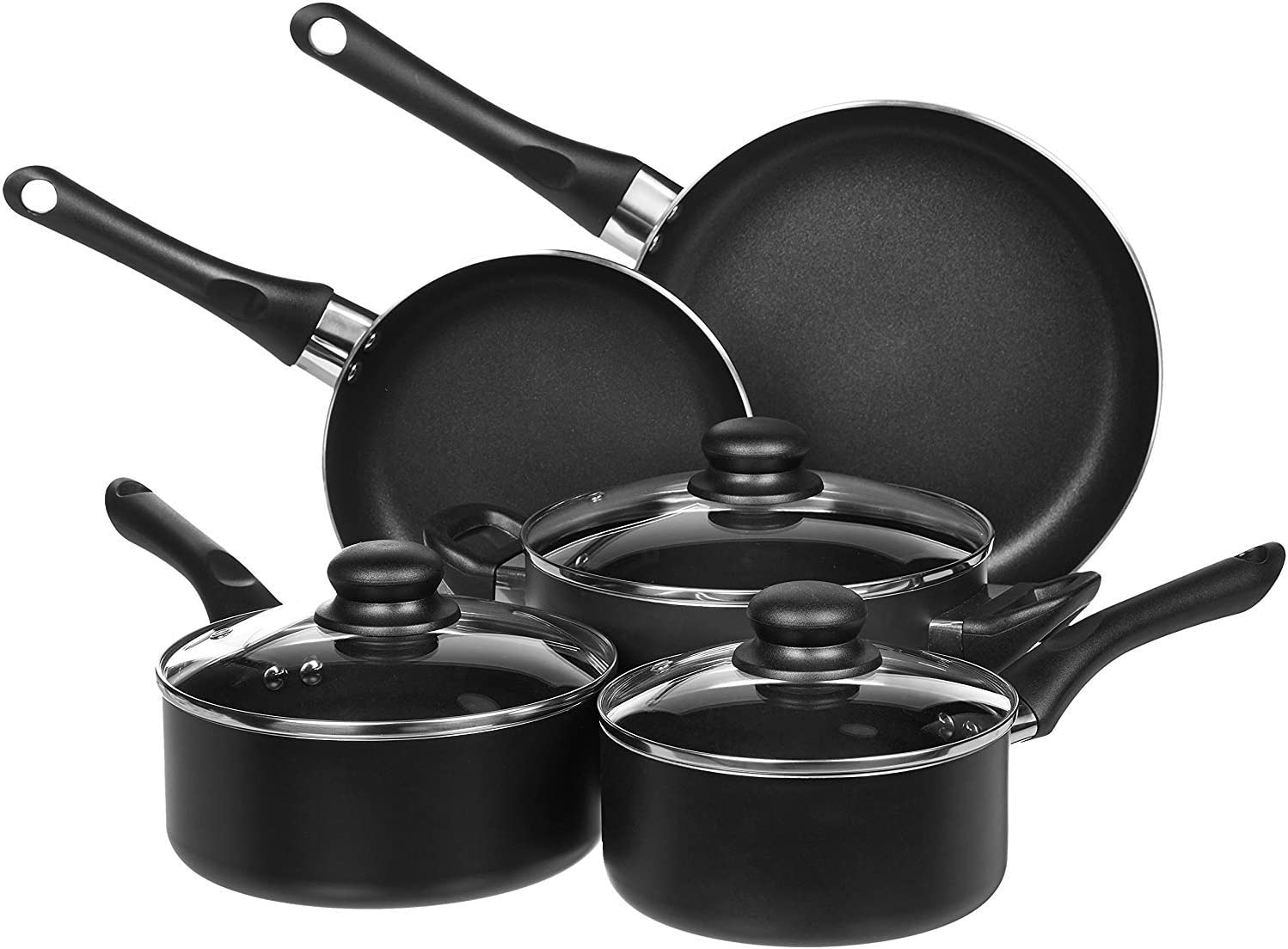 Amazon Basics Non-Stick Cookware 8-Piece Set, Pots and [...]
