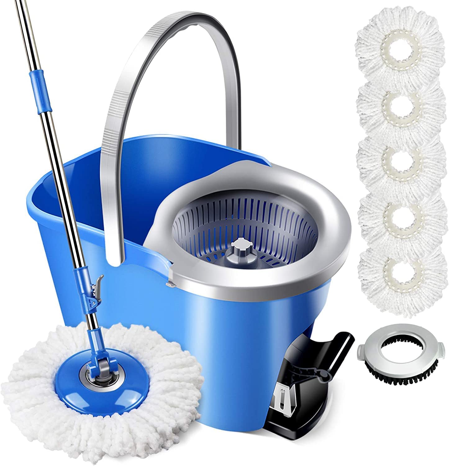 MASTERTOP Spin Mop and Bucket with Wringer Set, Foot [...]