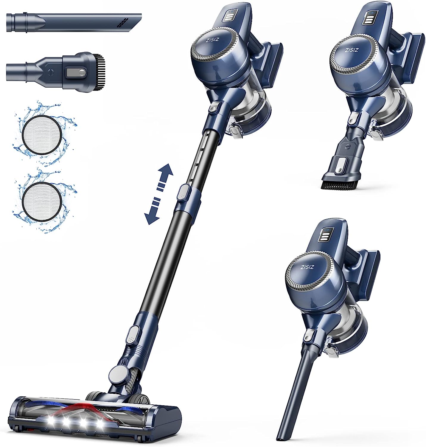 ZISIZ Cordless Vacuum Cleaner, 8 in 1 Lightweight [...]