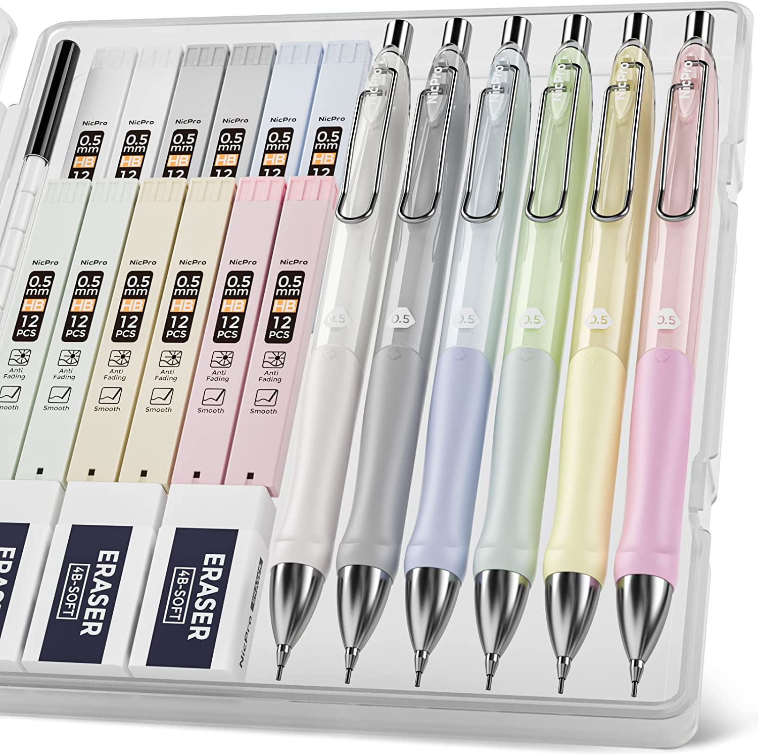 Nicpro 6 Colors Pastel Mechanical Pencil Set 0.5 mm, [...]