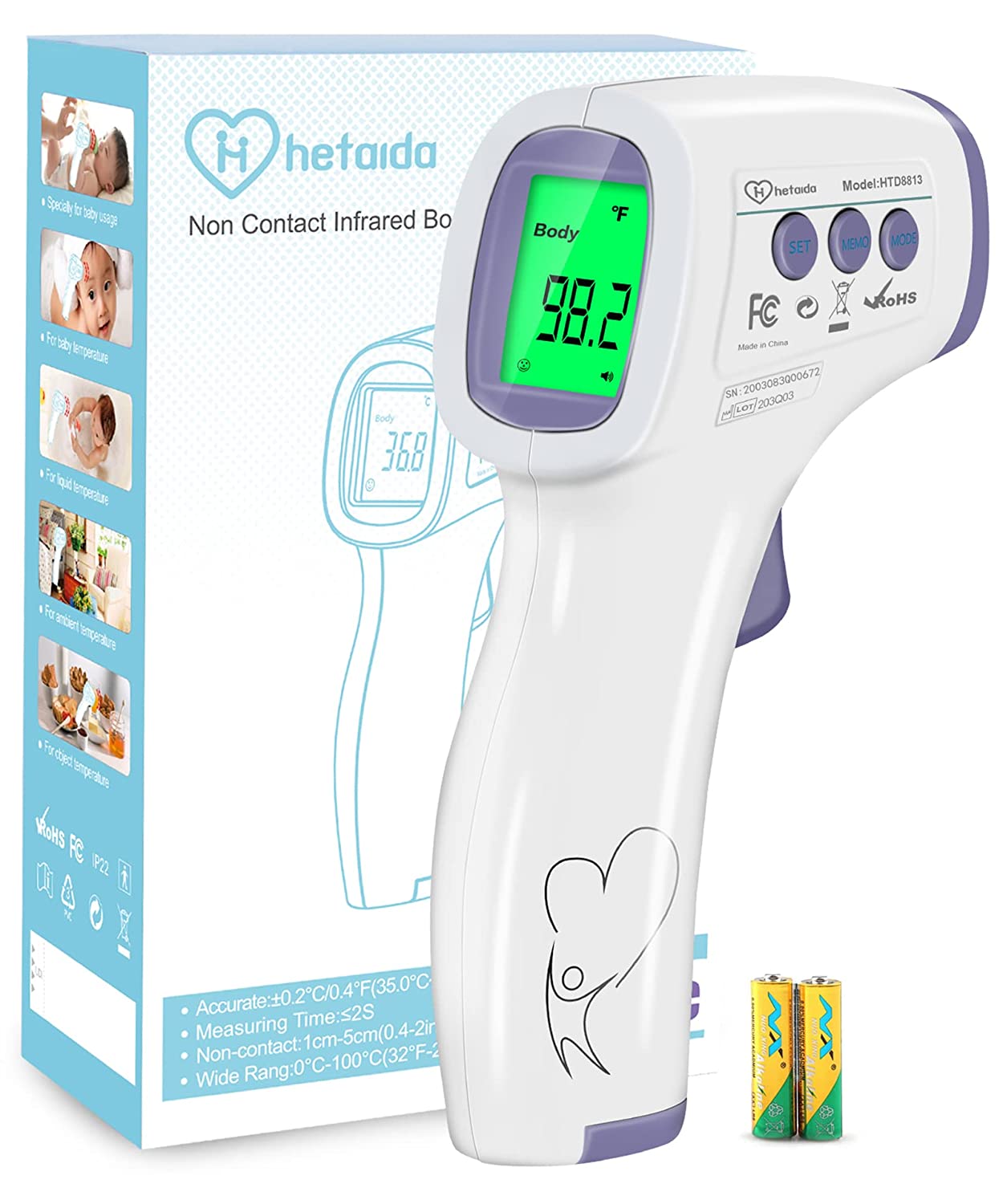 Digital Thermometer for Adults and Kids, No Touch [...]