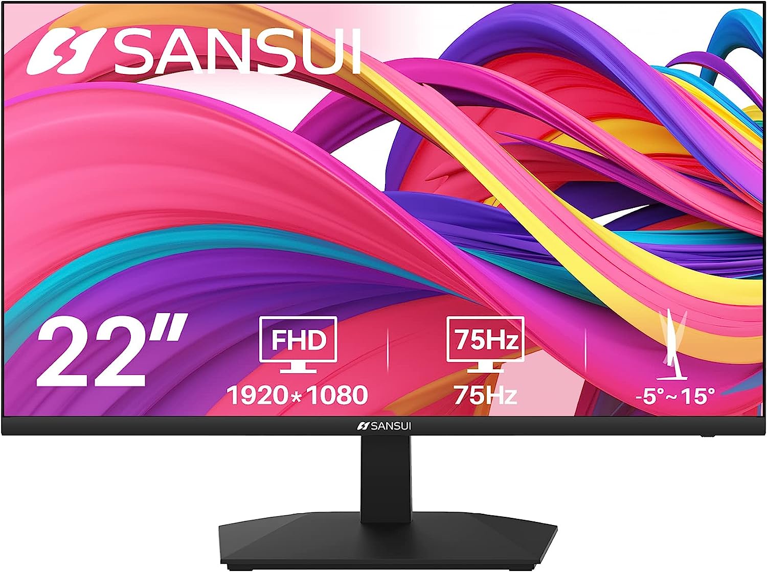 SANSUI Monitor 22 inch 1080p FHD 75Hz Computer Monitor [...]