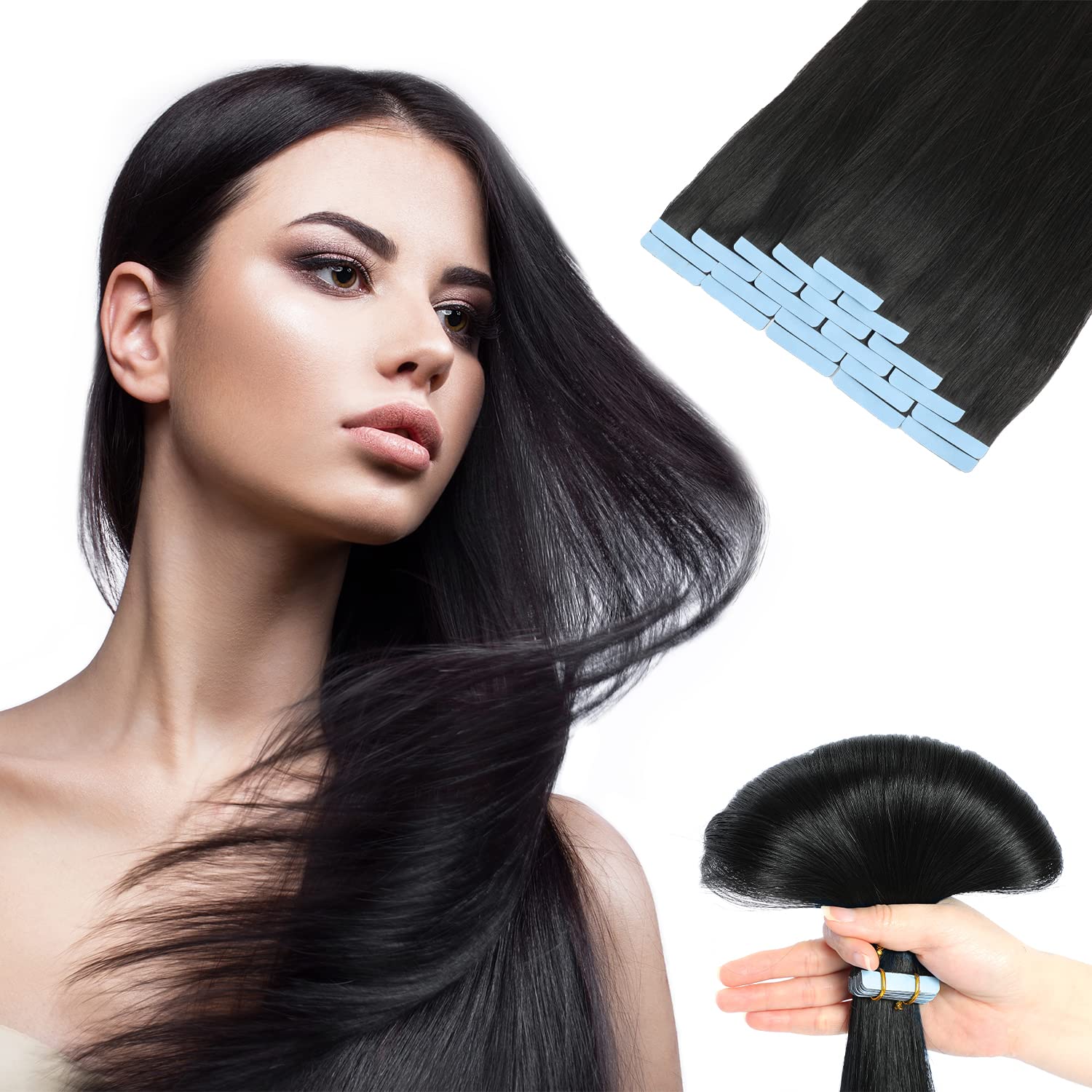 Jerriess Tape in Hair Extensions Human Hair, [...]