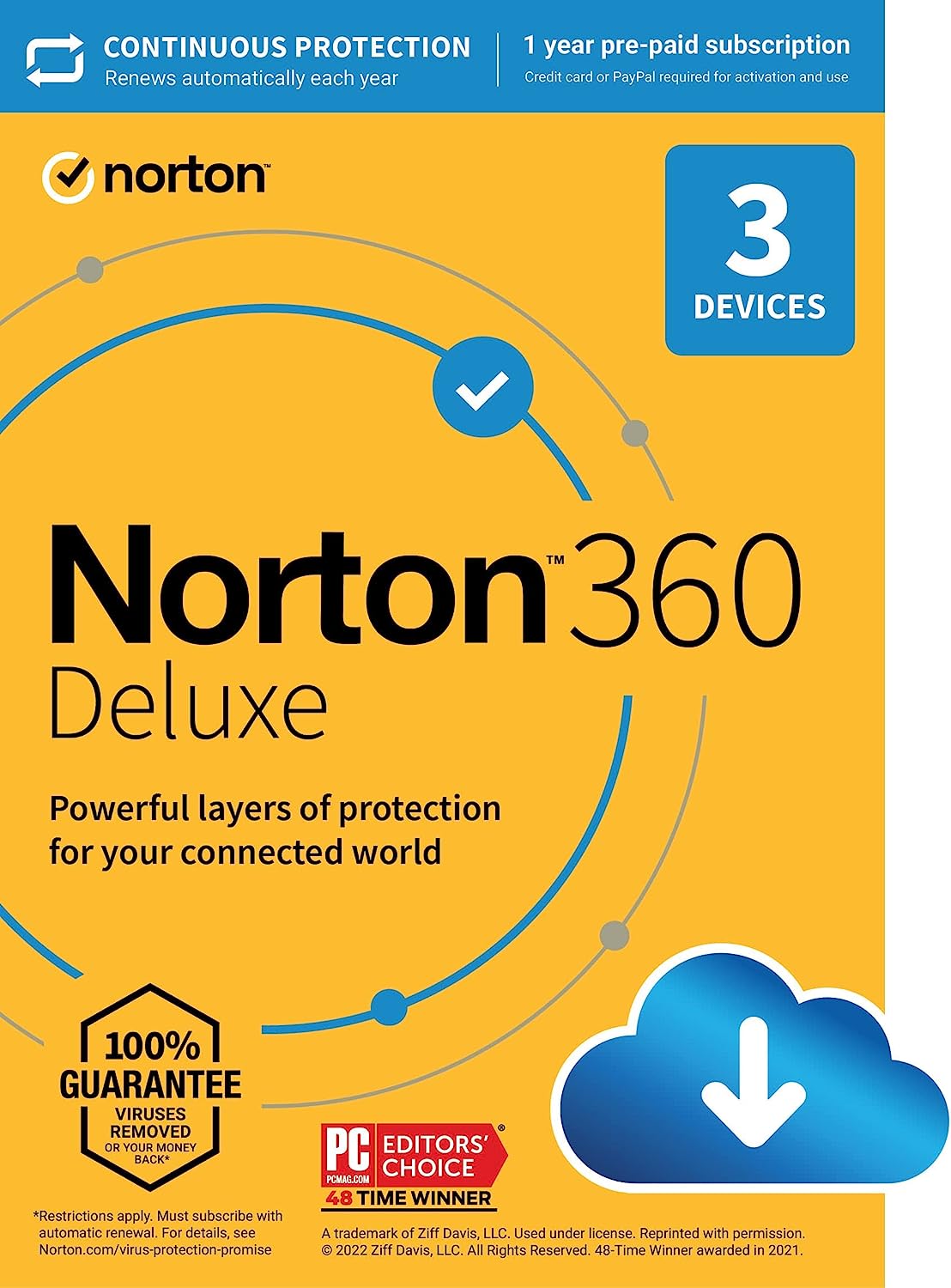 Norton 360 Deluxe 2023, Antivirus software for 3 [...]