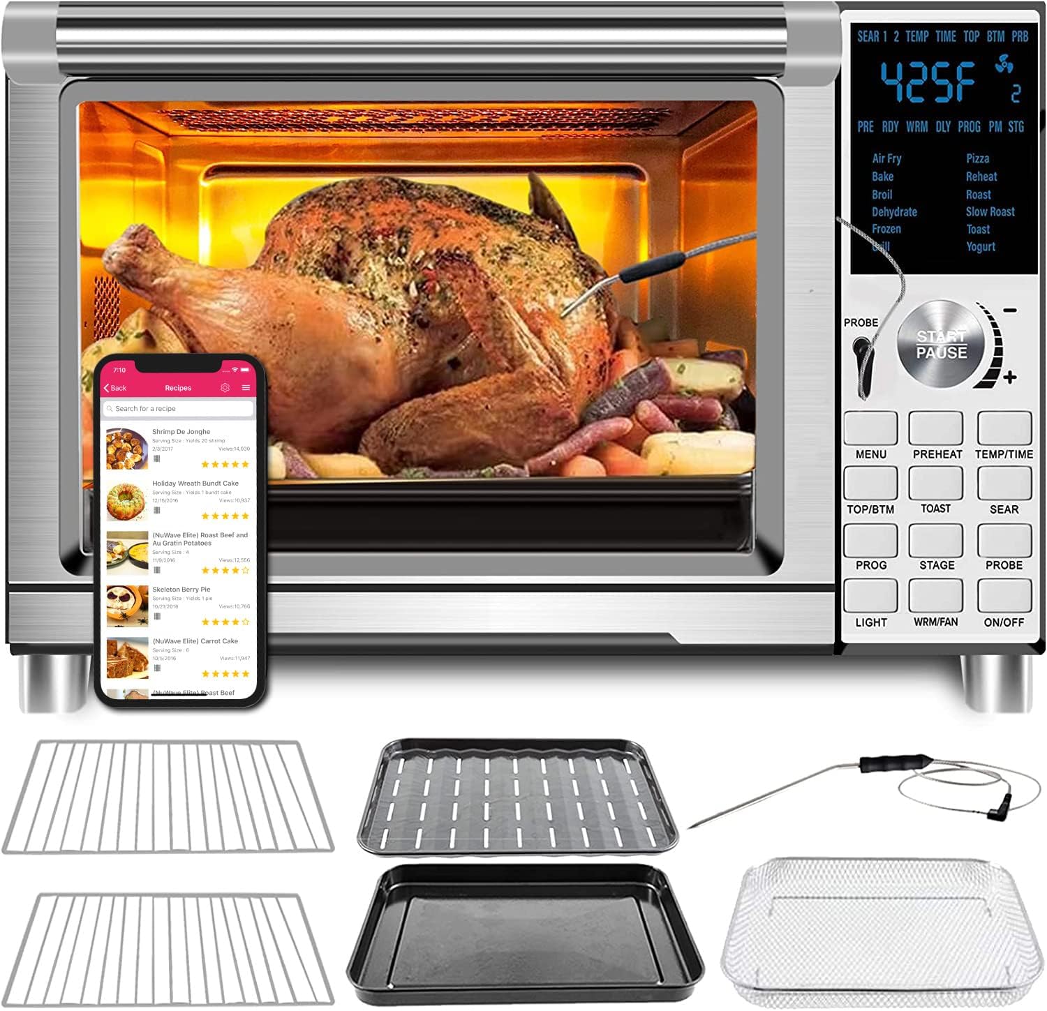 NUWAVE Bravo Air Fryer Toaster Smart Oven, 12-in-1 [...]