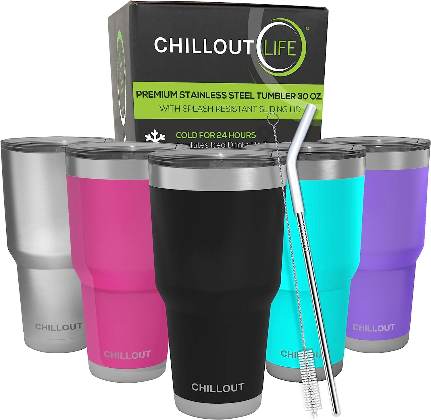 CHILLOUT LIFE 30 oz Stainless Steel Tumbler with Lid - [...]