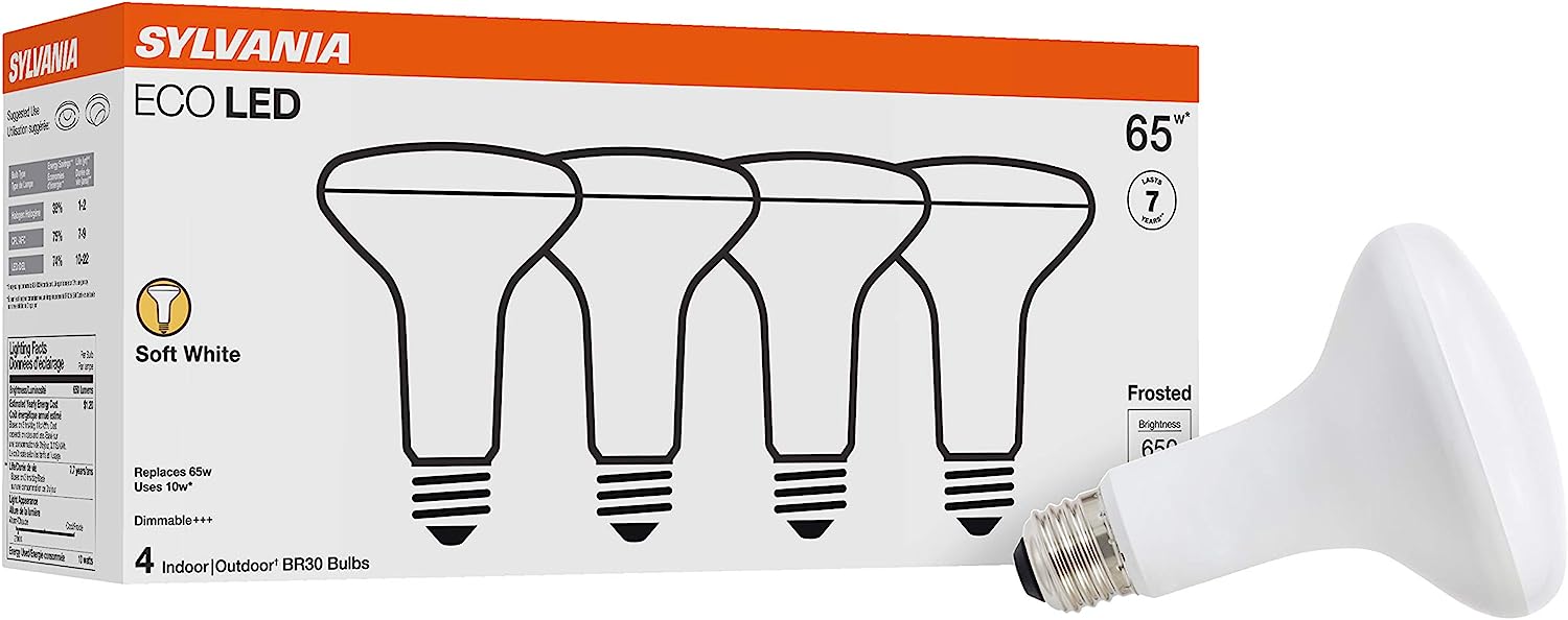 SYLVANIA ECO LED BR30 Light Bulb, 65W = 10W, Dimmable, [...]