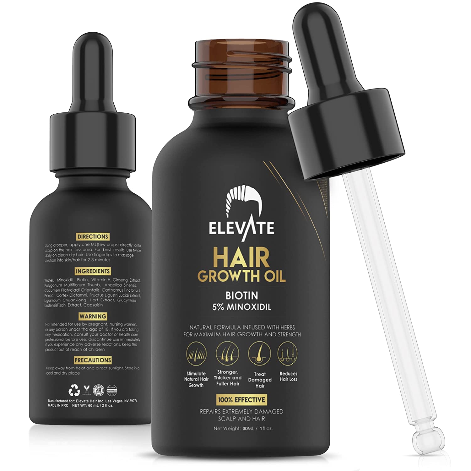 ELEVATE Hair Growth Oil - Biotin Serum & 5% Minoxidil [...]