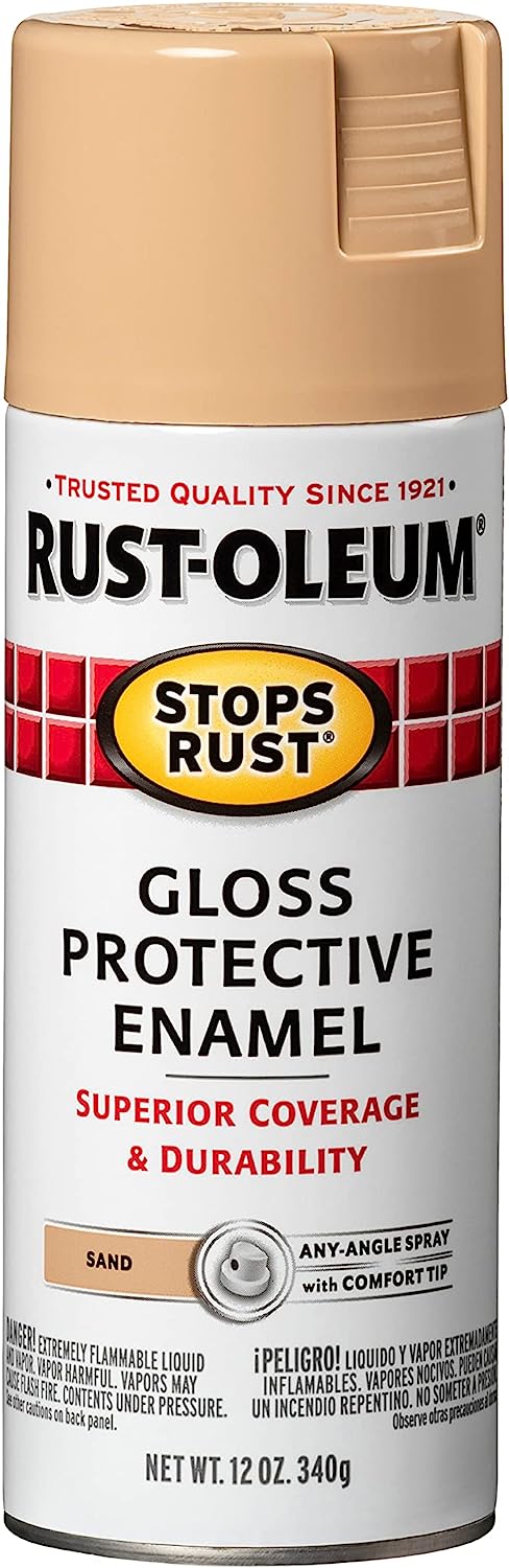 Rust-Oleum 7771830 Stops Rust Spray Paint, 12 oz, Gloss Sand