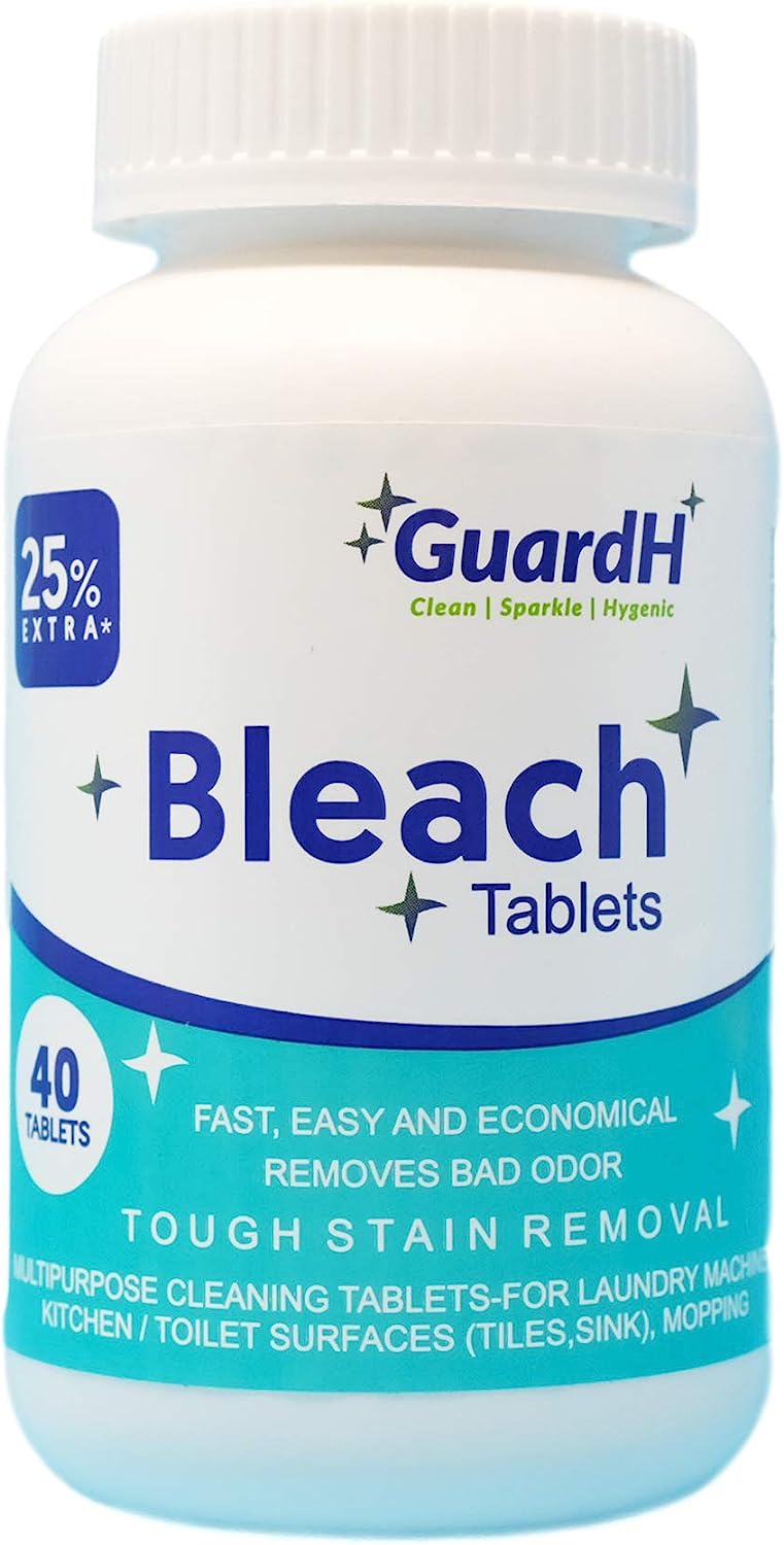 GuardH Bleach Tablets - 40 count. Bleach for laundry [...]