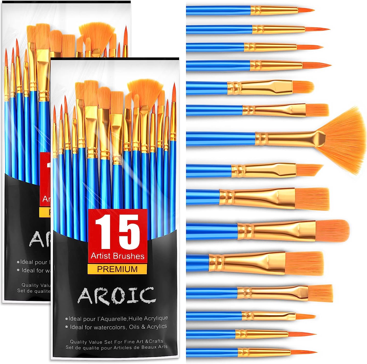 AROIC Acrylic Paint Brush Set, 30 pcs Nylon Hair Paint [...]