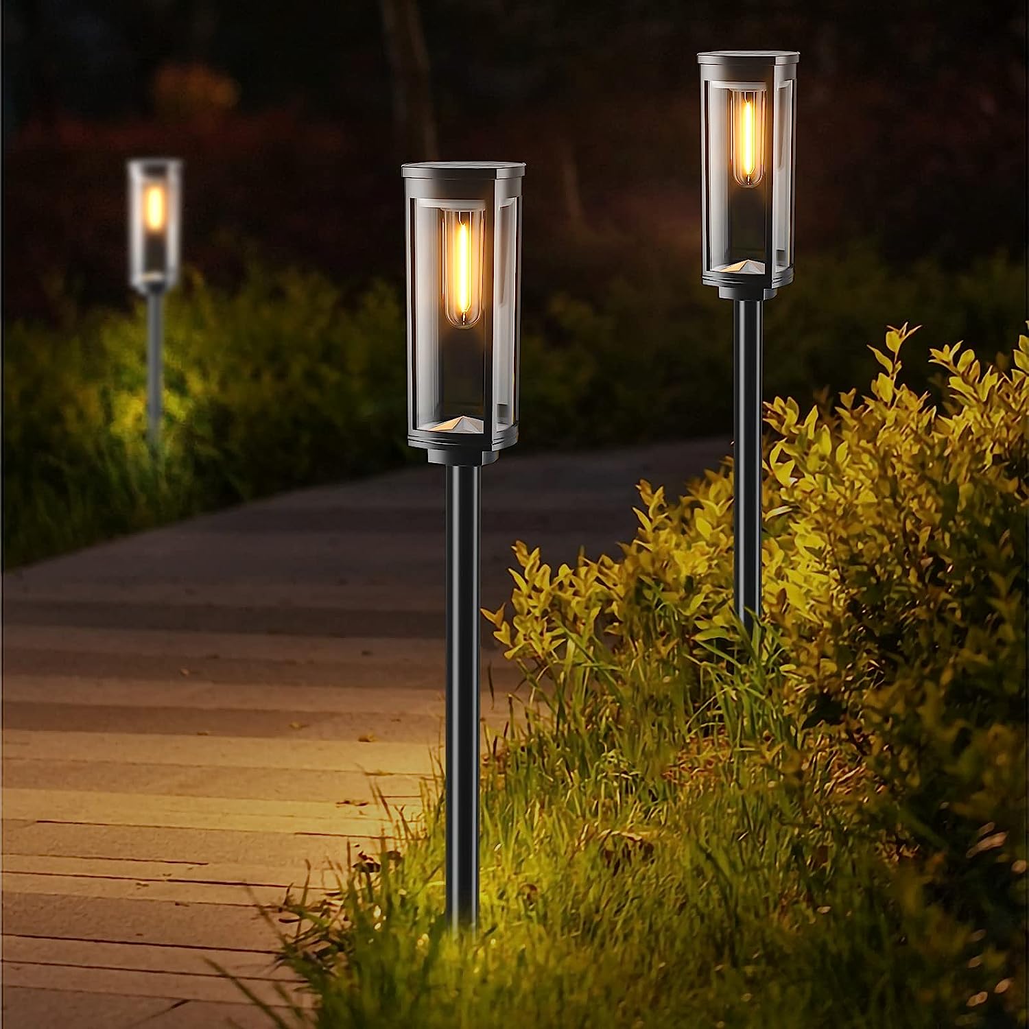 BITPOTT Pathway Lights Bright, 8 Pack Outdoor Garden [...]