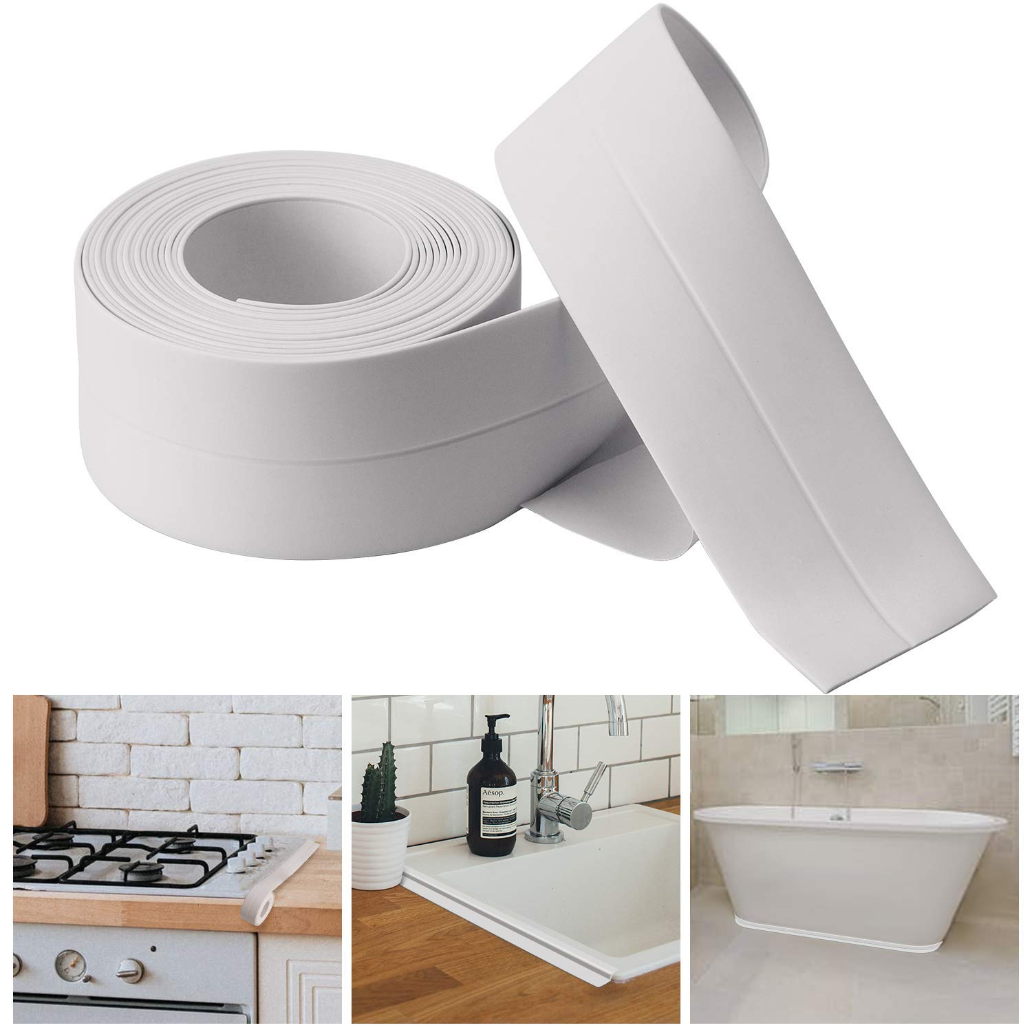 Bath & Kitchen Caulk Tape Sealant Strip,PVC Self [...]