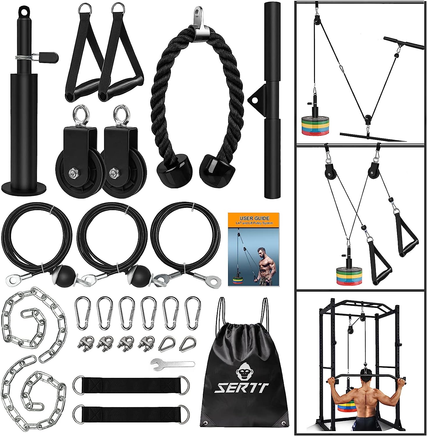 SERTT Weight Cable Pulley System Gym, Upgraded Cable [...]