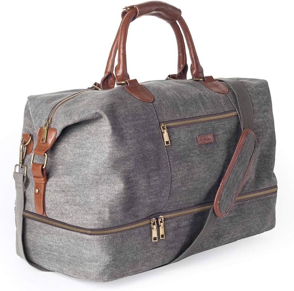 Canvas Travel Tote Luggage Men's Weekender Duffle Bag [...]