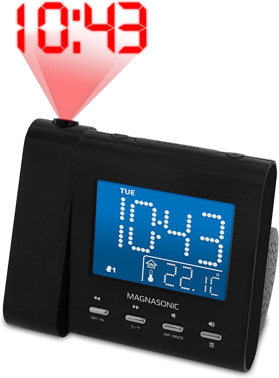 Magnasonic Projection Alarm Clock with AM/FM Radio, [...]