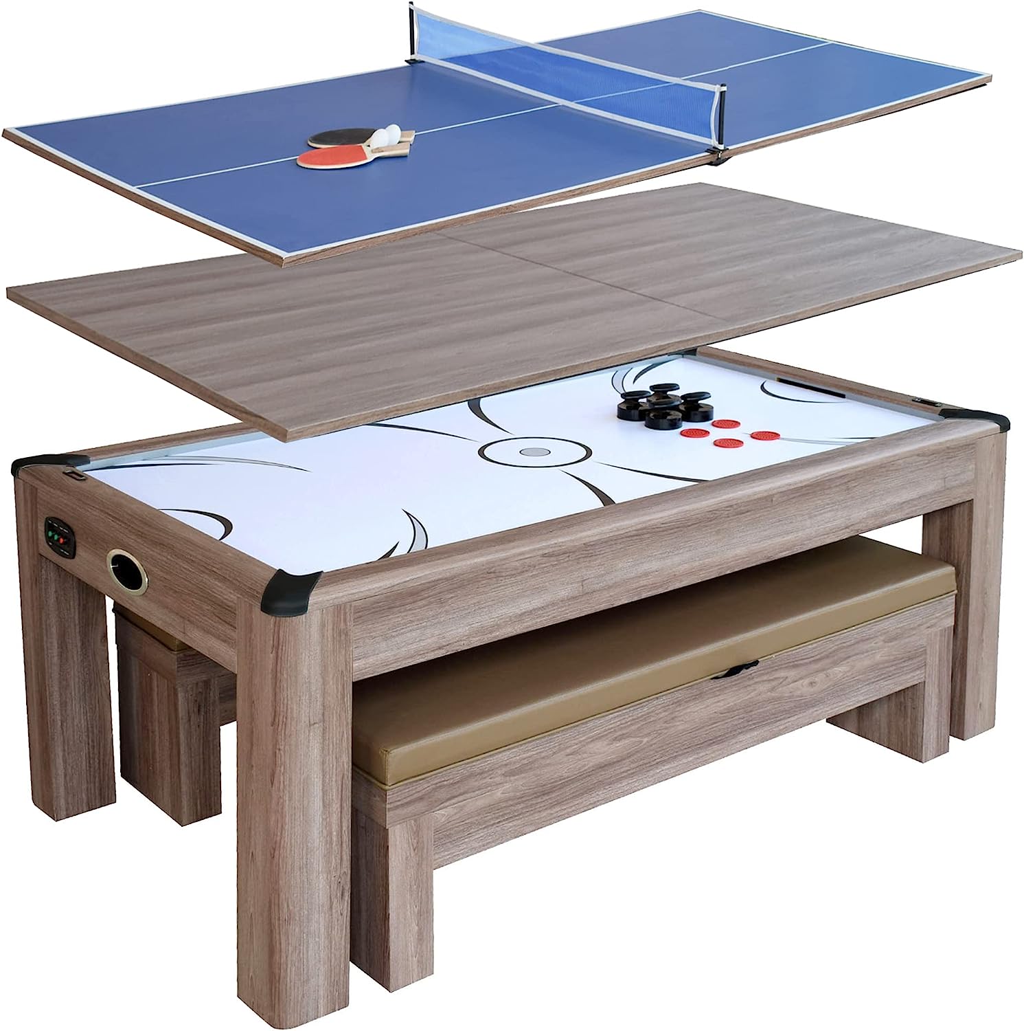 Hathaway Driftwood 7-ft Air Hockey Table Tennis [...]