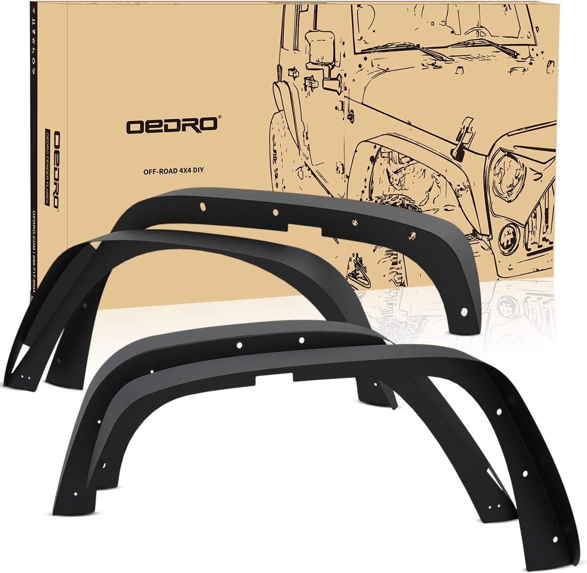 oEdRo Flat Front & Rear Fender Flares Compatible with [...]