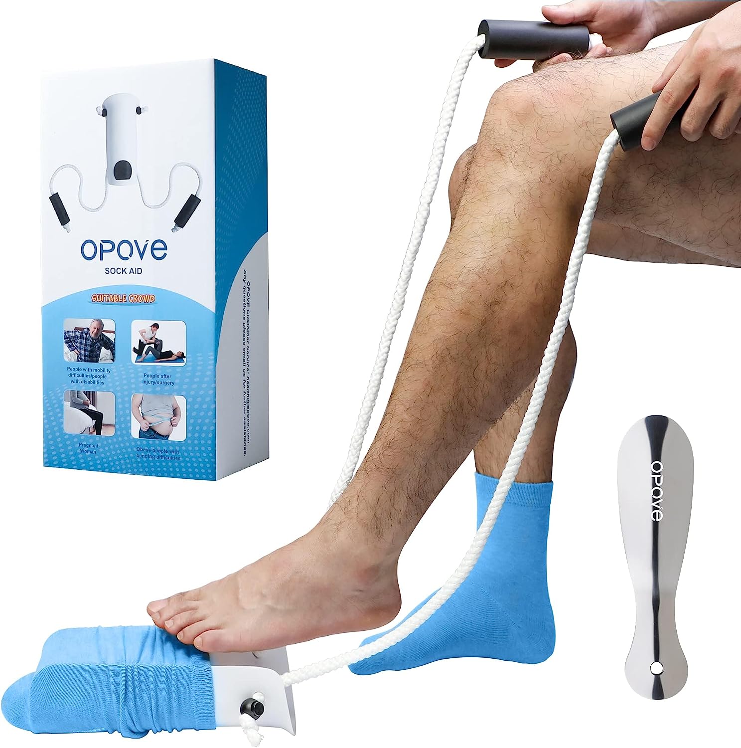 Opove Sock Aid and Shoe Horn, Premium Socks Helper [...]