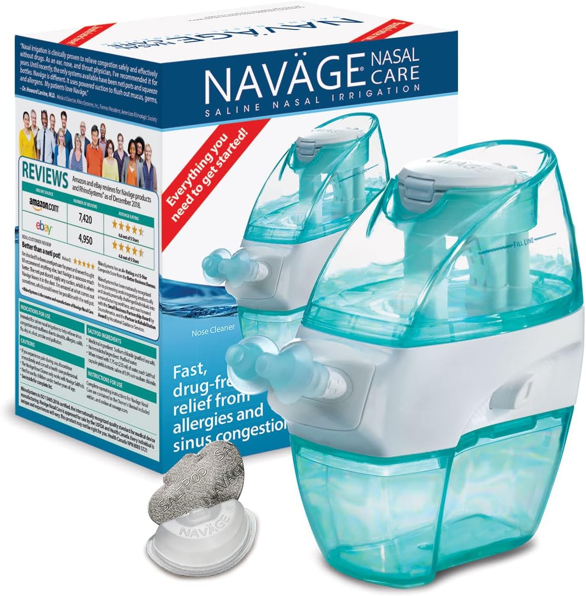 Navage Nasal Care Starter Bundle Nose Cleaner, 20 [...]