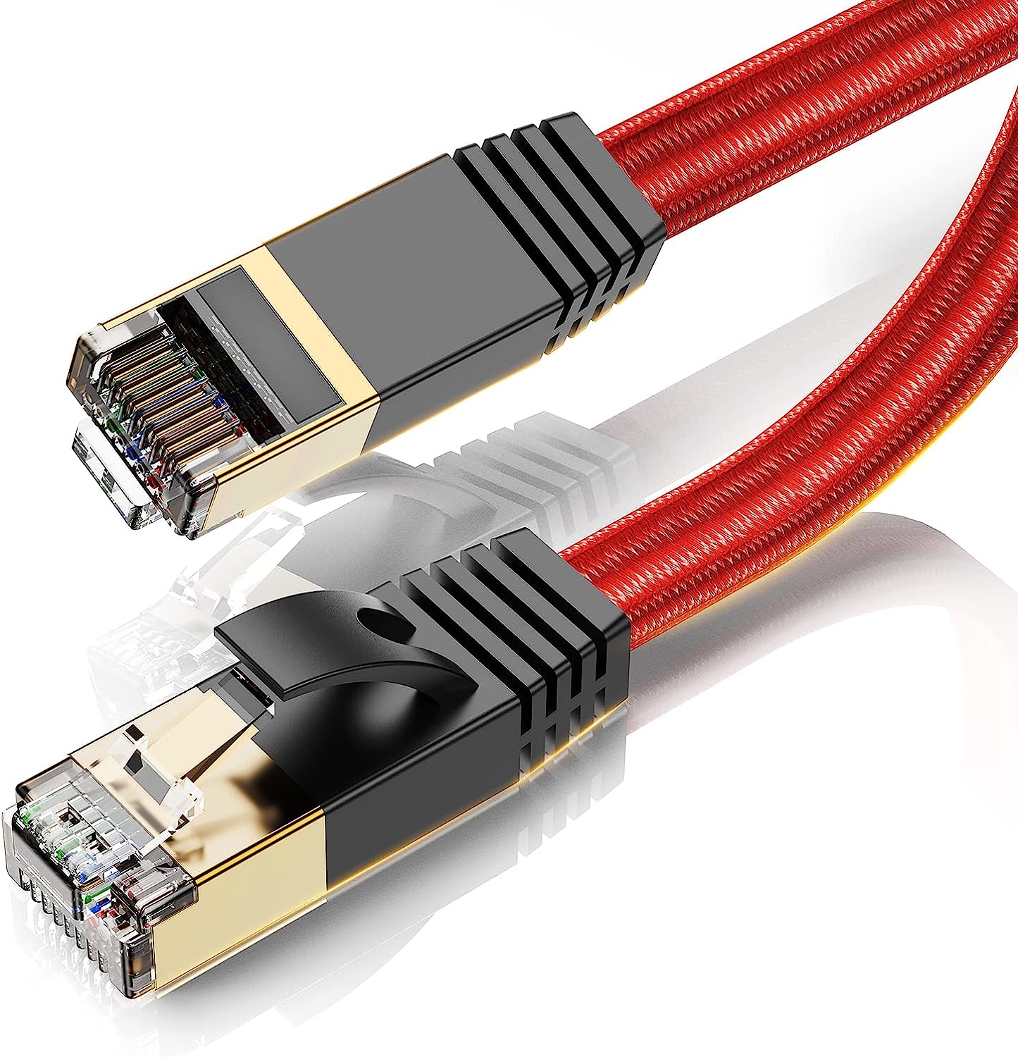 QZVOO 2Pack Cat 8 Ethernet Cable 6Ft, Flat Internet [...]