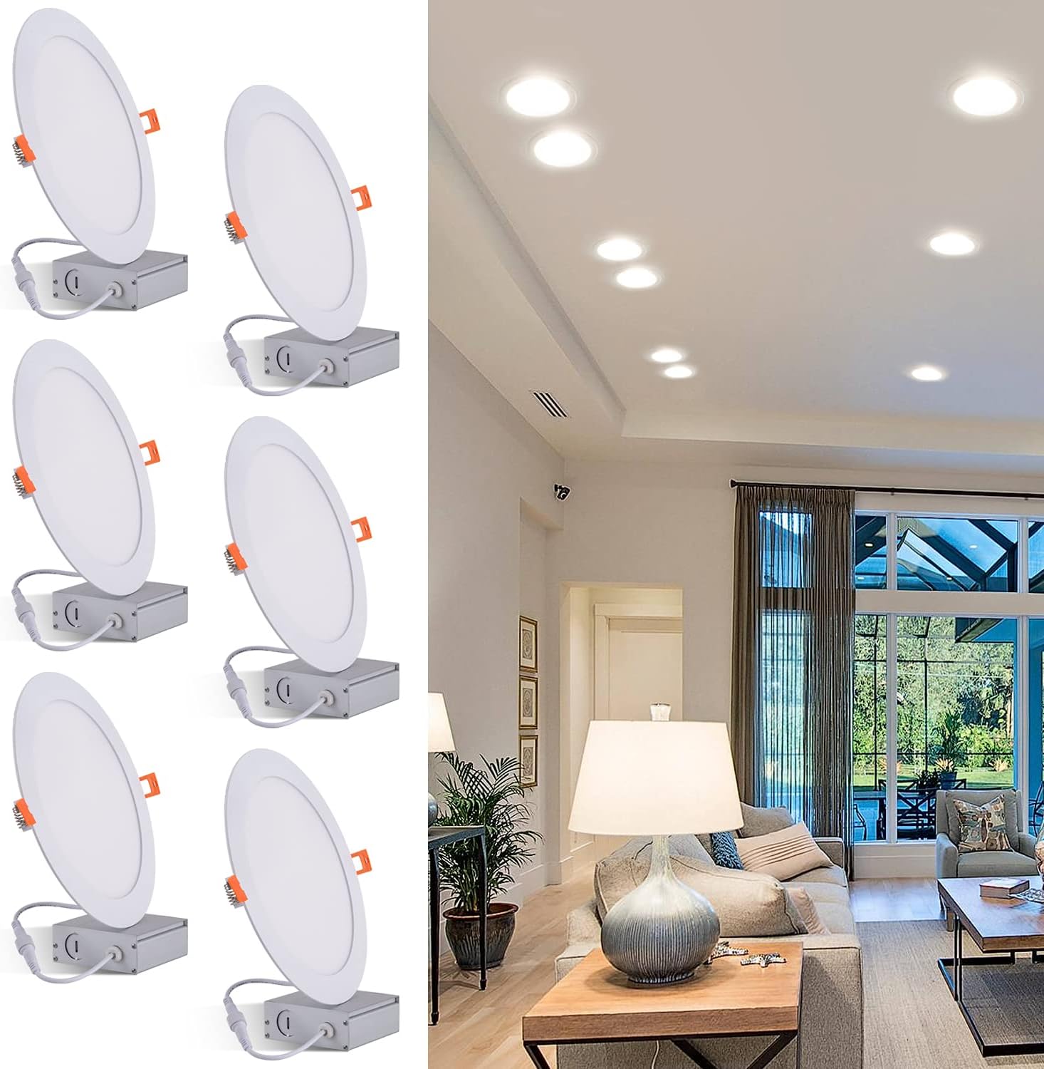 JARLSTAR 6 Pack 8 Inch Ultra-Thin LED Recessed Ceiling [...]