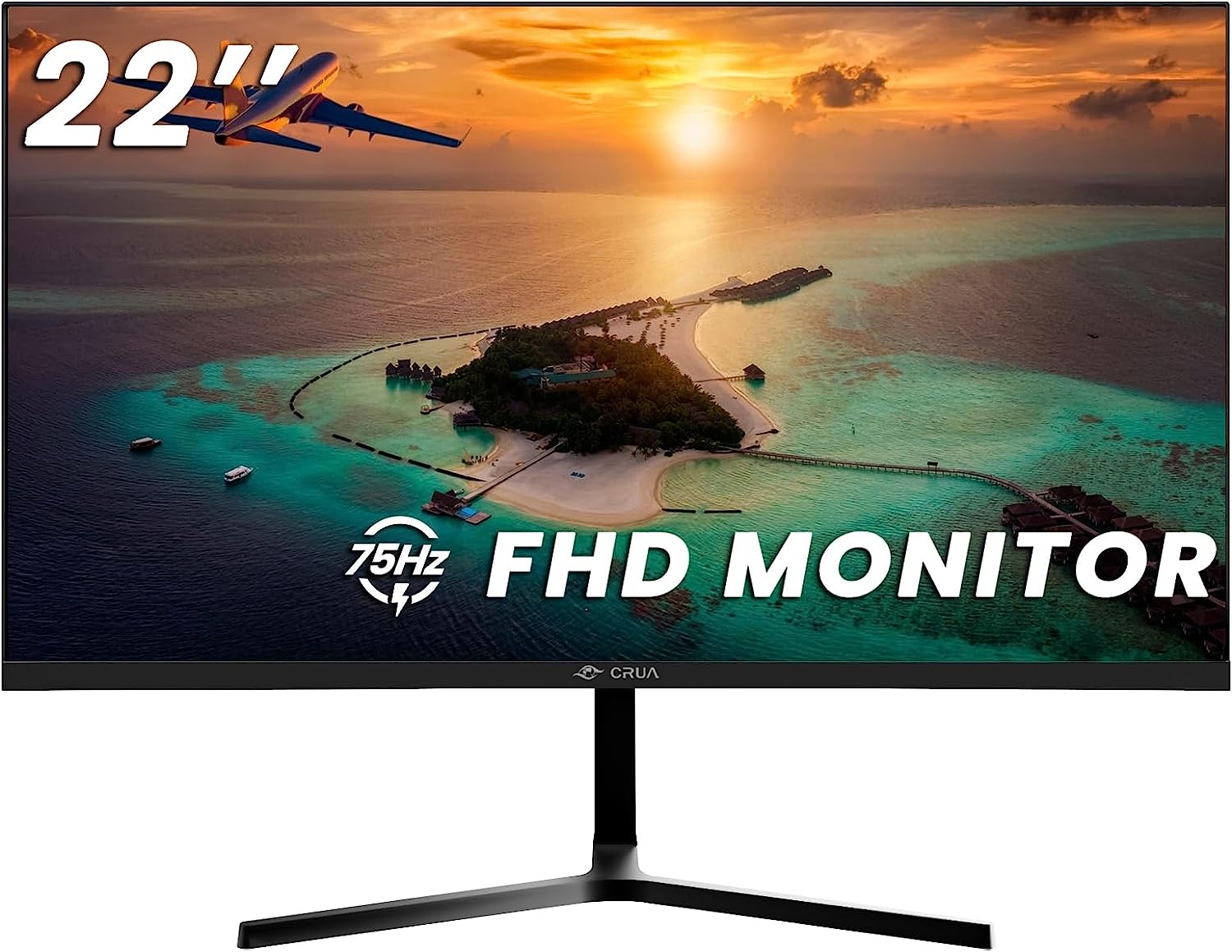 CRUA 22 Inch Monitor, FHD(1920x1080P) 75HZ VA Desktop [...]