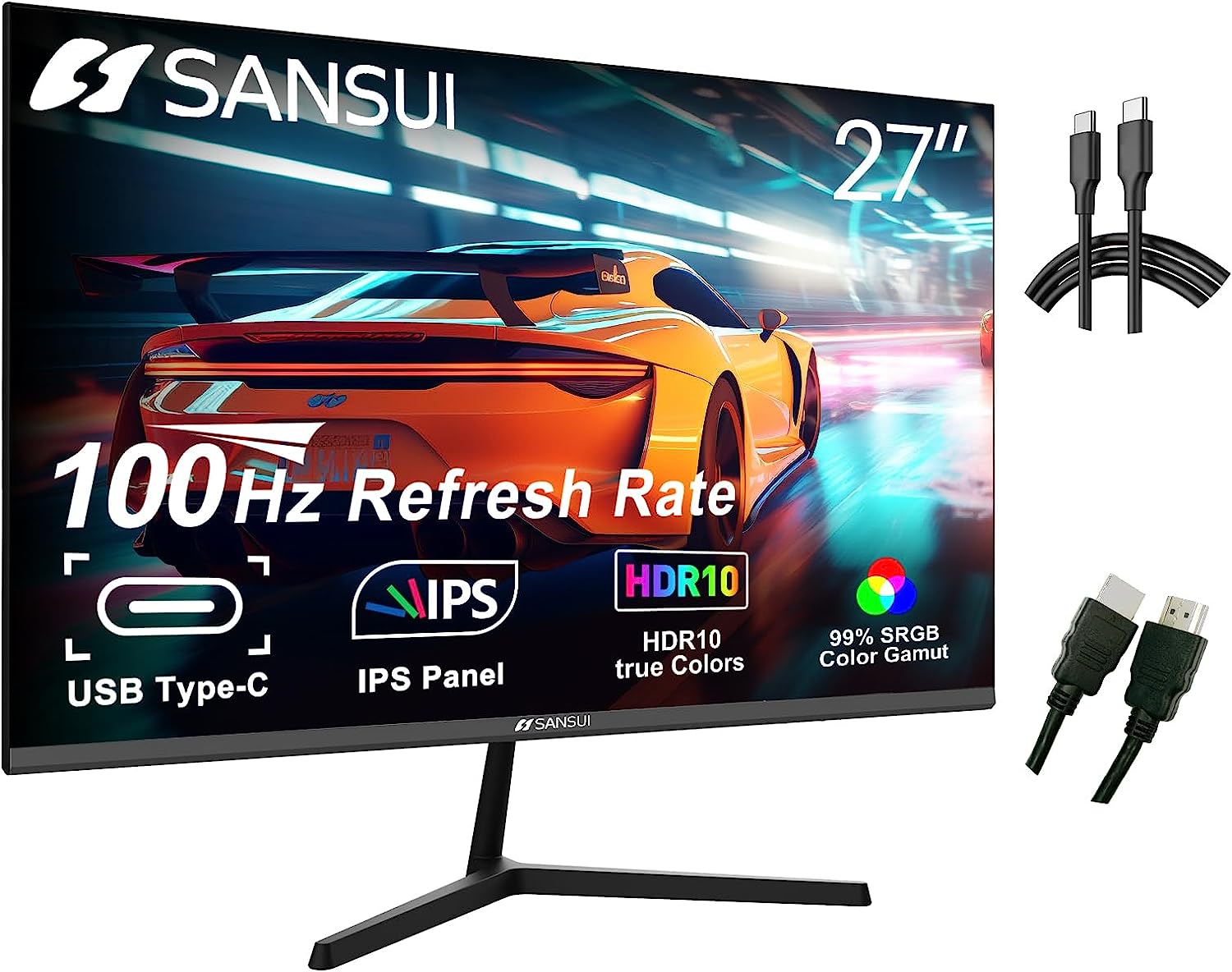 SANSUI Computer Monitors 27 inch 100Hz IPS USB Type-C [...]
