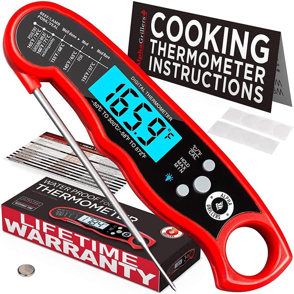 Alpha Grillers Instant Read Meat Thermometer for Grill [...]