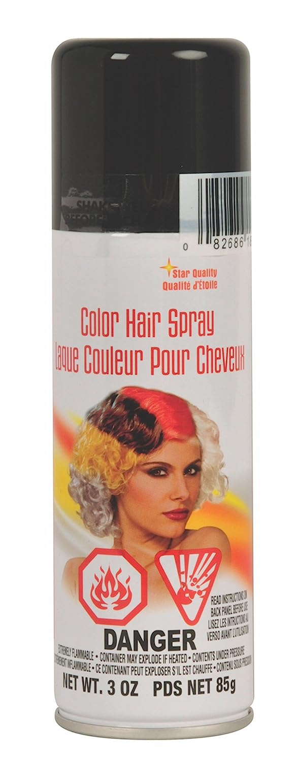 Rubie's Color Hairspray, Black 3 Ounce (Pack of 1)