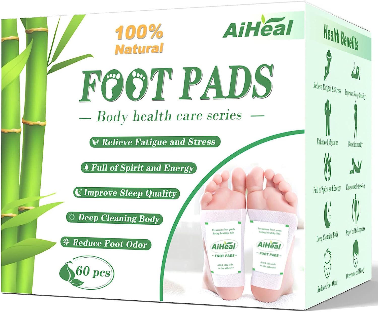 AiHeal Foot Pads (60 Pcs),Deep Cleansing Foot Pads to [...]