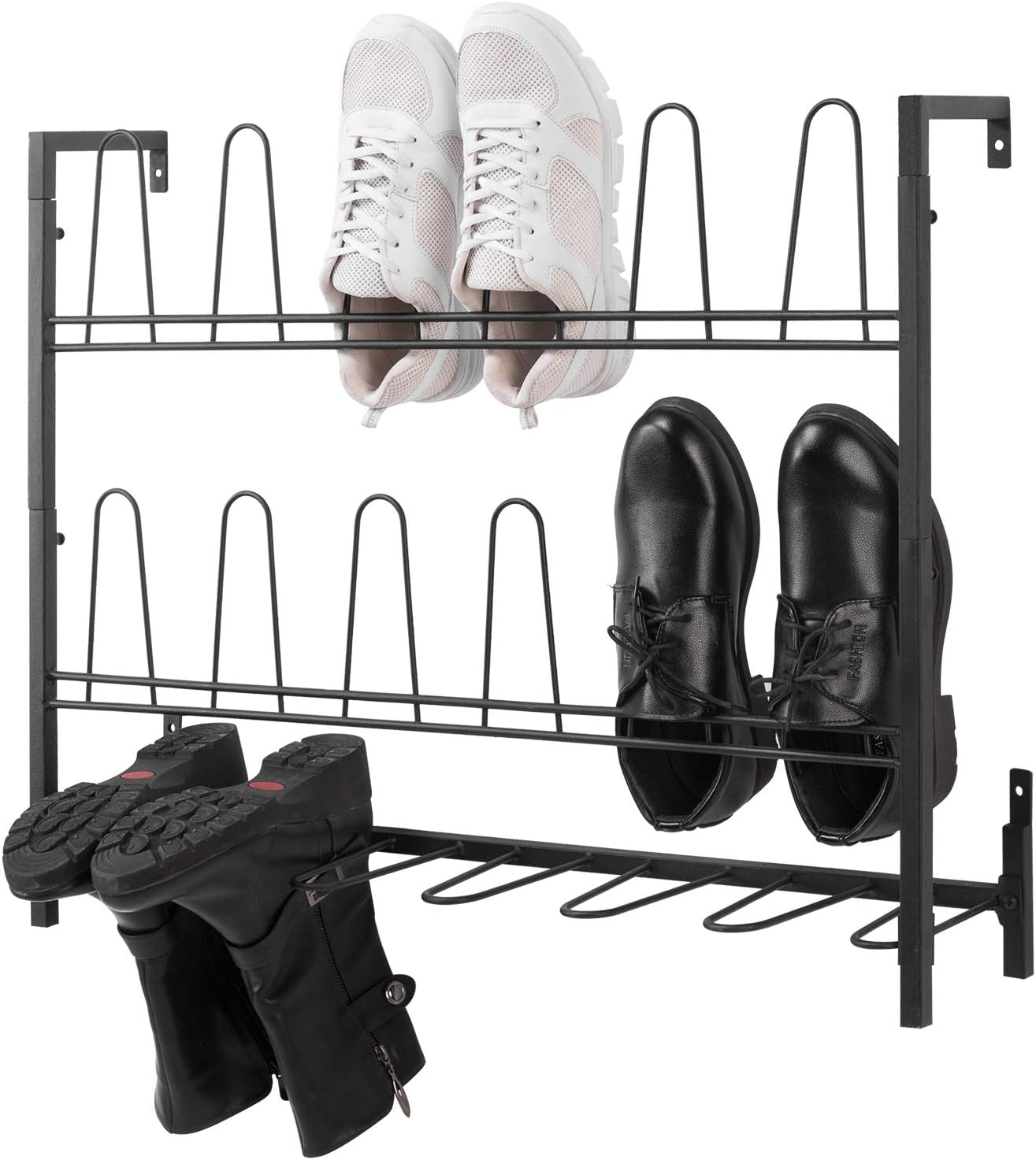 MyGift Premium Black Metal Hanging Wall Shoe Rack for [...]