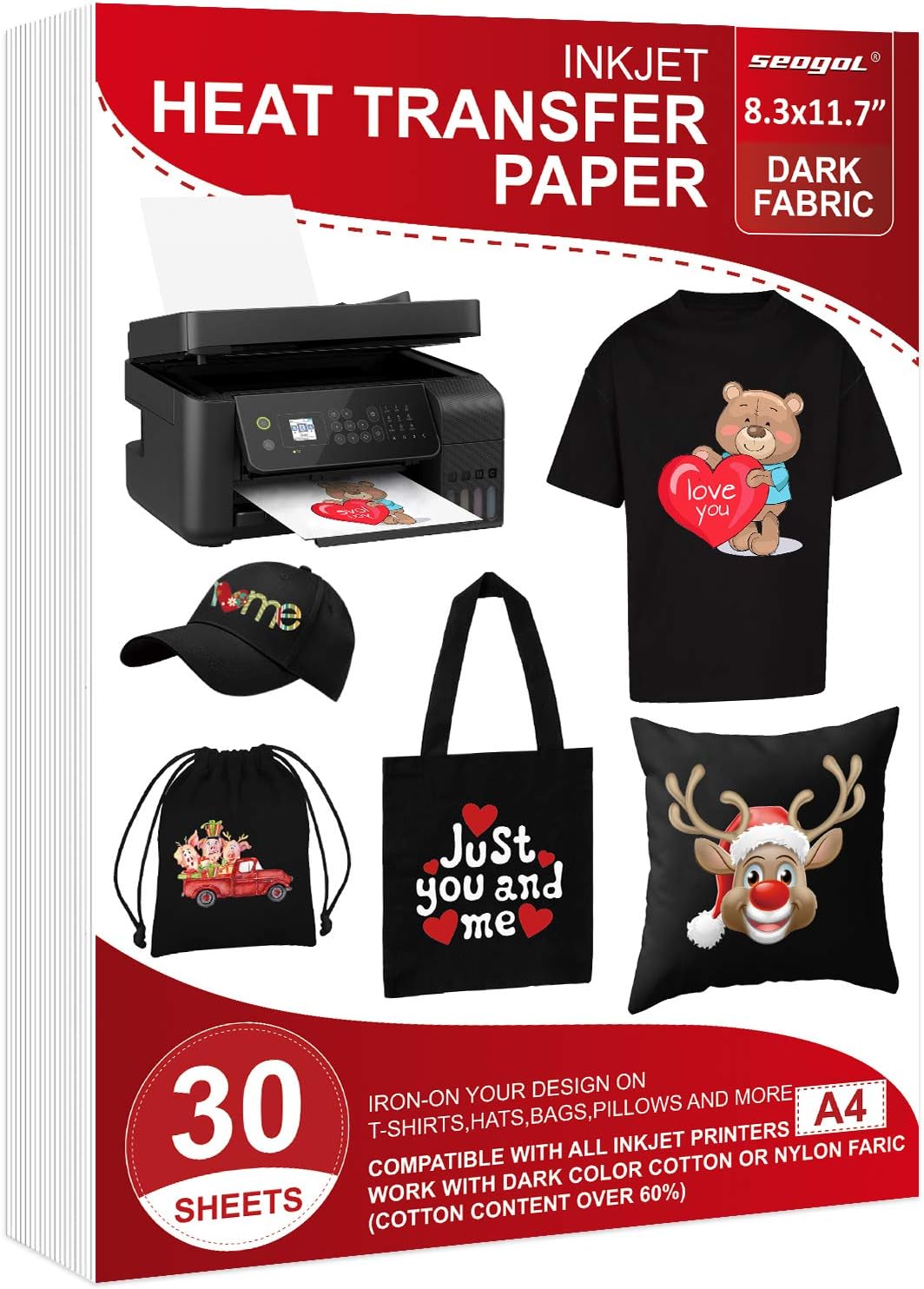 30 Sheets Heat Transfer Paper for Black and Dark [...]