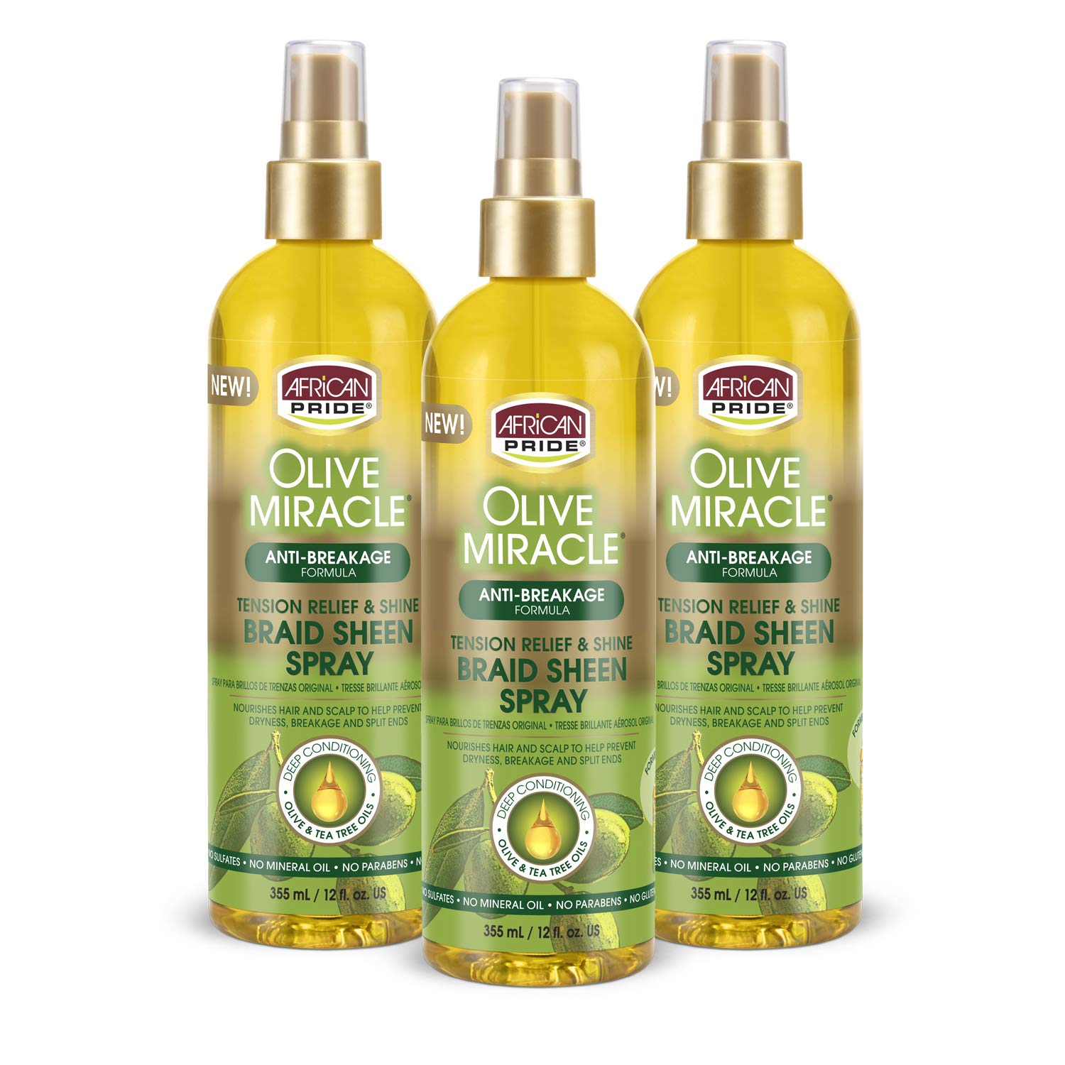 African Pride Olive Miracle Braid Sheen Spray (3 Pack) [...]