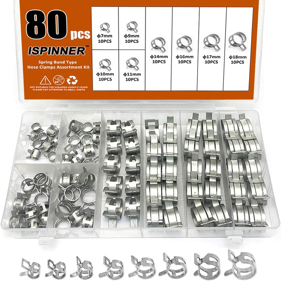 ISPINNER 80pcs Spring Band Type Fuel/Silicone Vacuum [...]