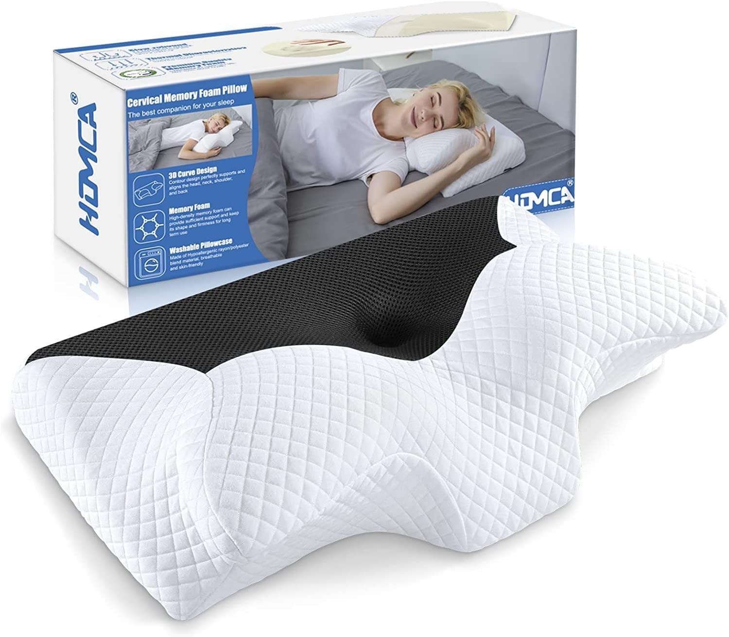 HOMCA Cervical Pillow Memory Foam Pillows - Contour [...]