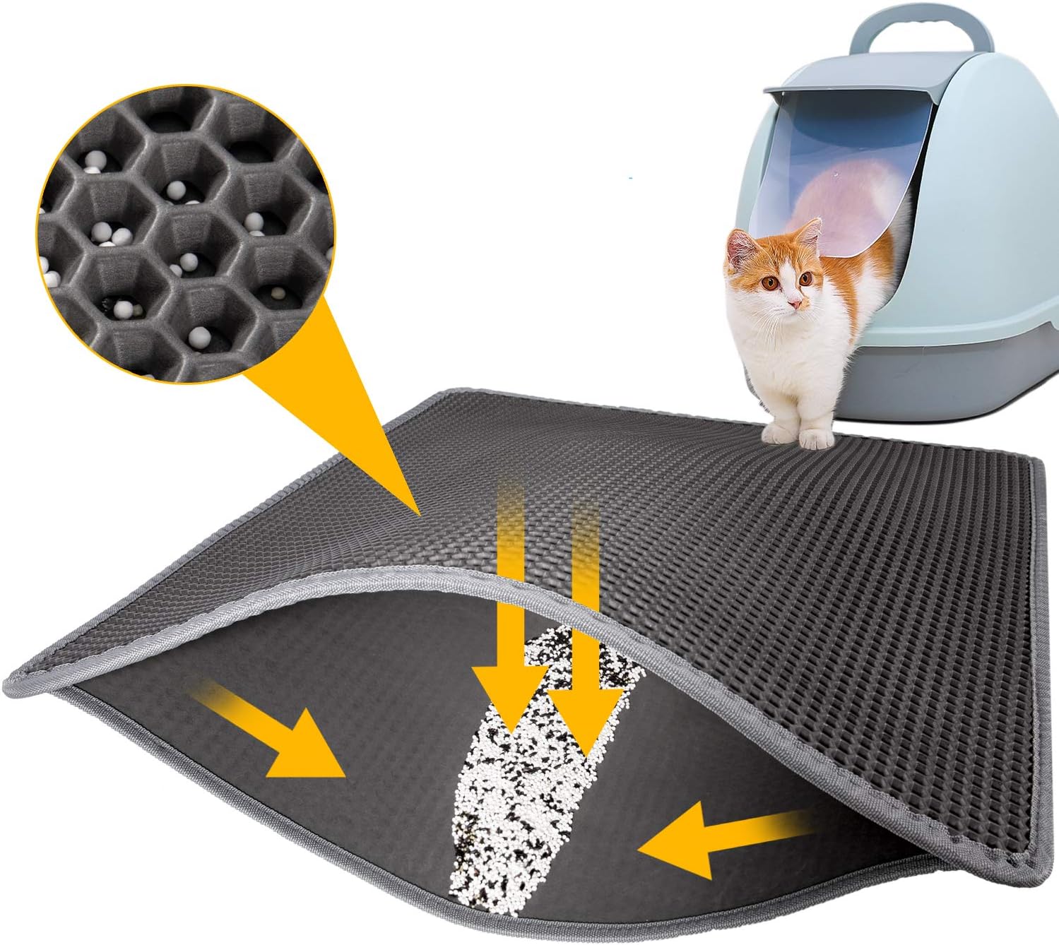 LeToo Cat Litter Mat Grey Trapping for Litter Box, No [...]
