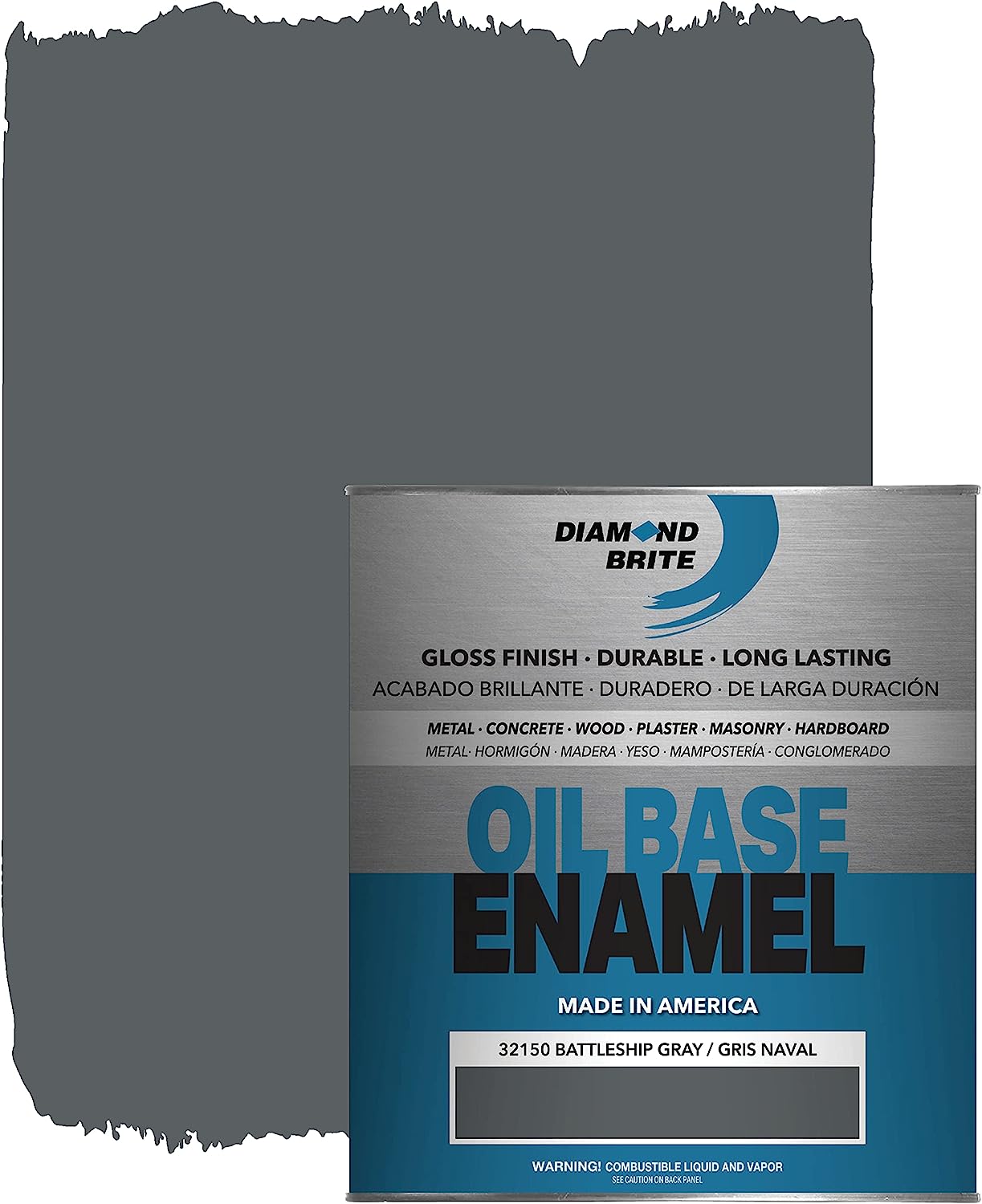 1 Quart Oil Base Enamel Paint in Battleship Gray 32150-2