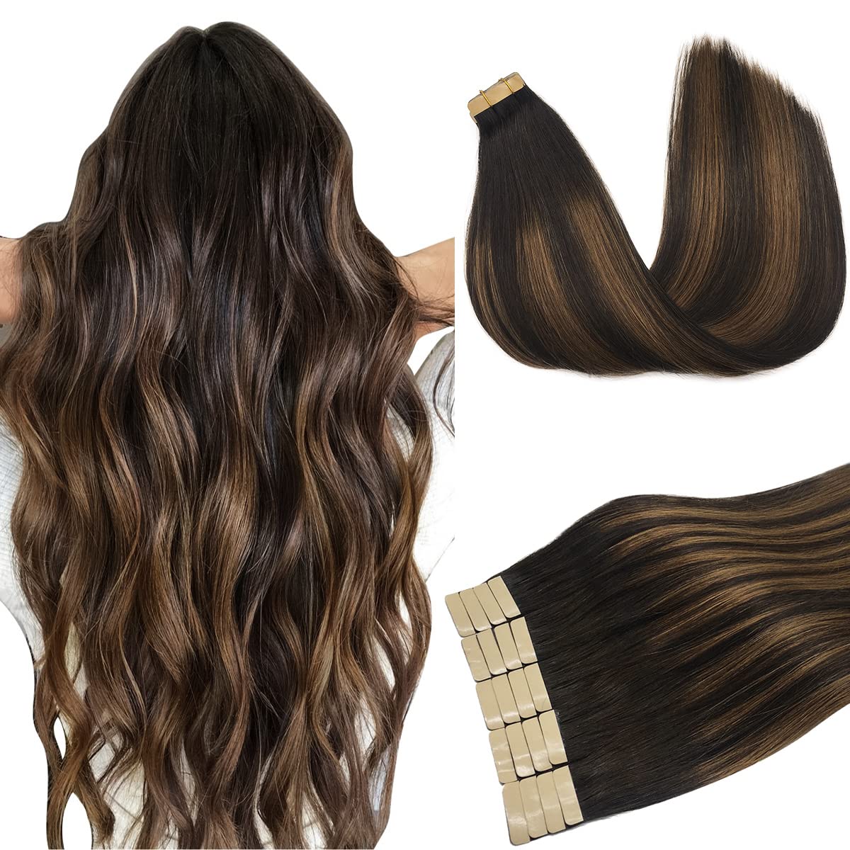 DOORES 50g 20pcs Tape in Human Hair Extensions [...]