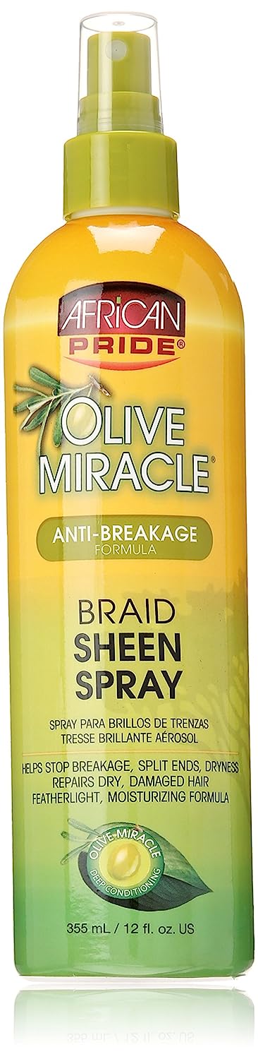 African Pride Olive Miracle Braid Sheen Spray 12 Oz (438125)