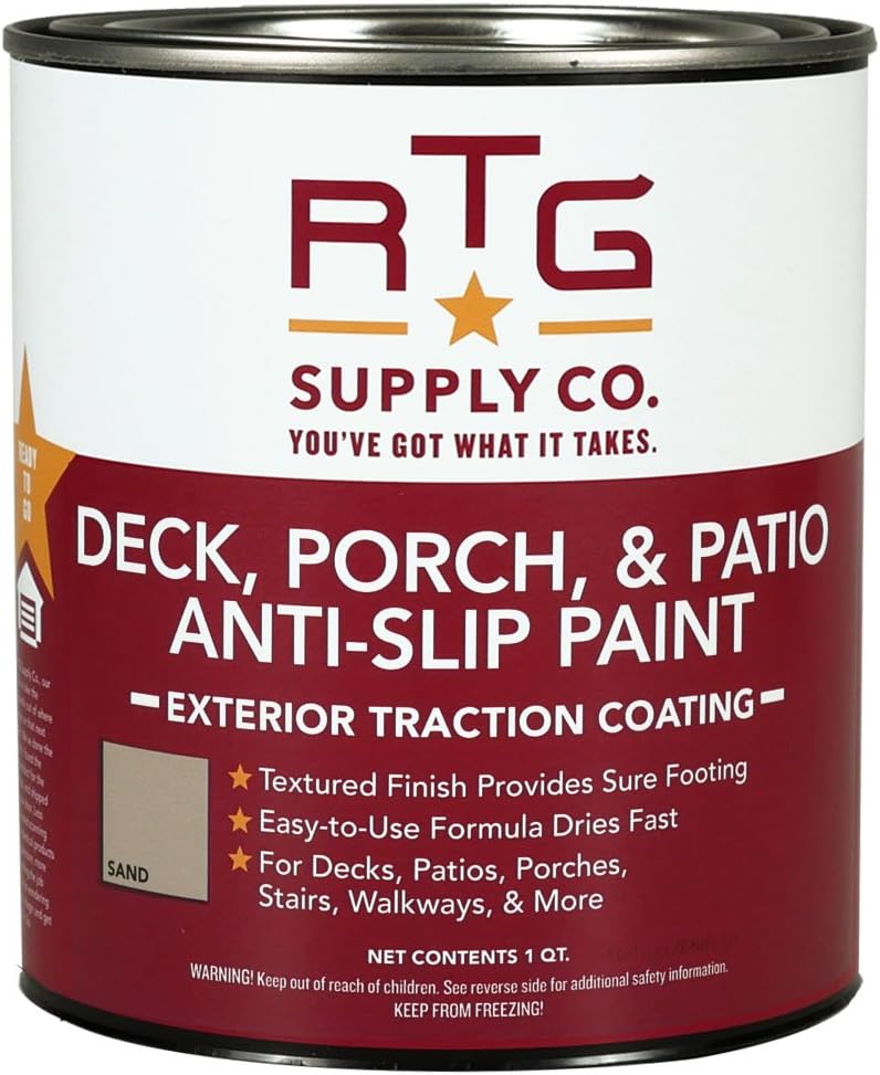 RTG Deck, Porch, & Patio Anti-Slip Paint (Quart, Sand)