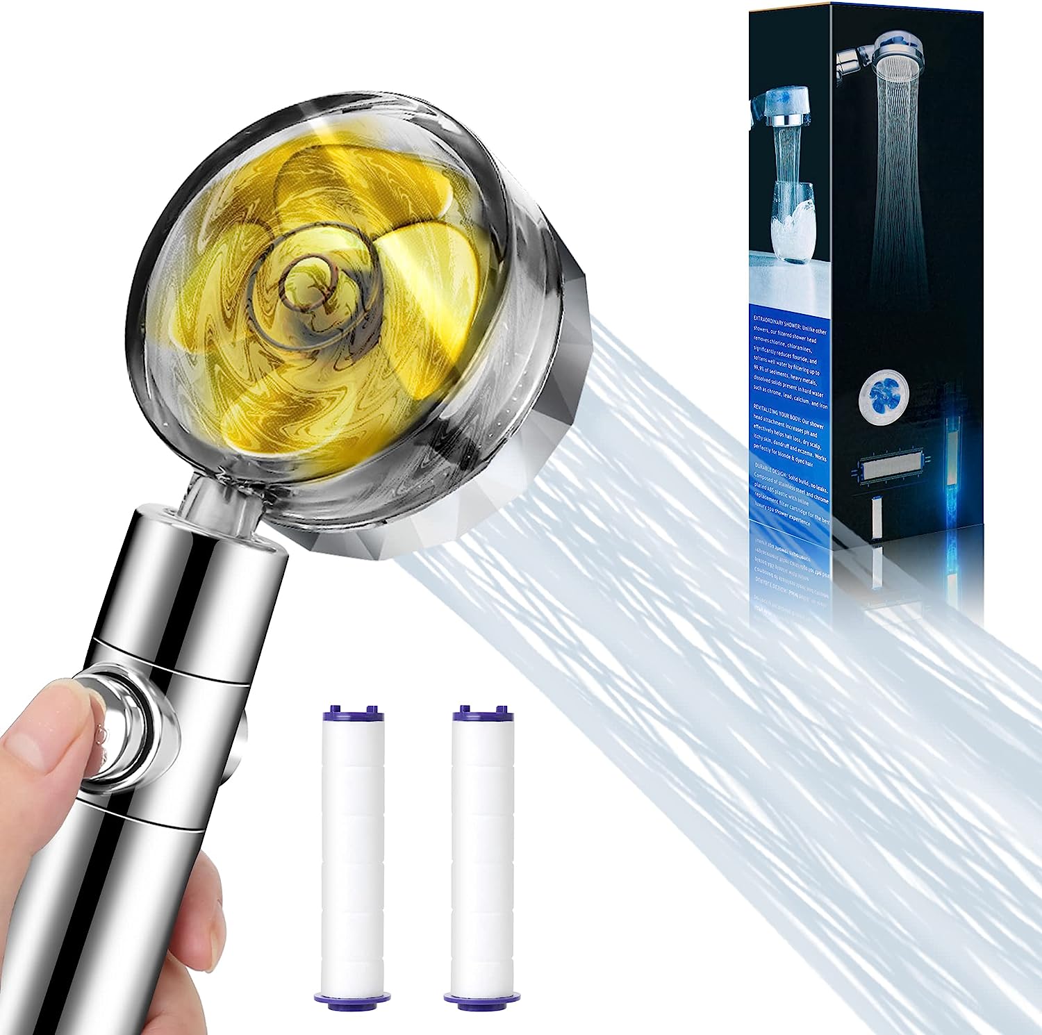 High Pressure Shower Head with Handheld Spray for Low [...]