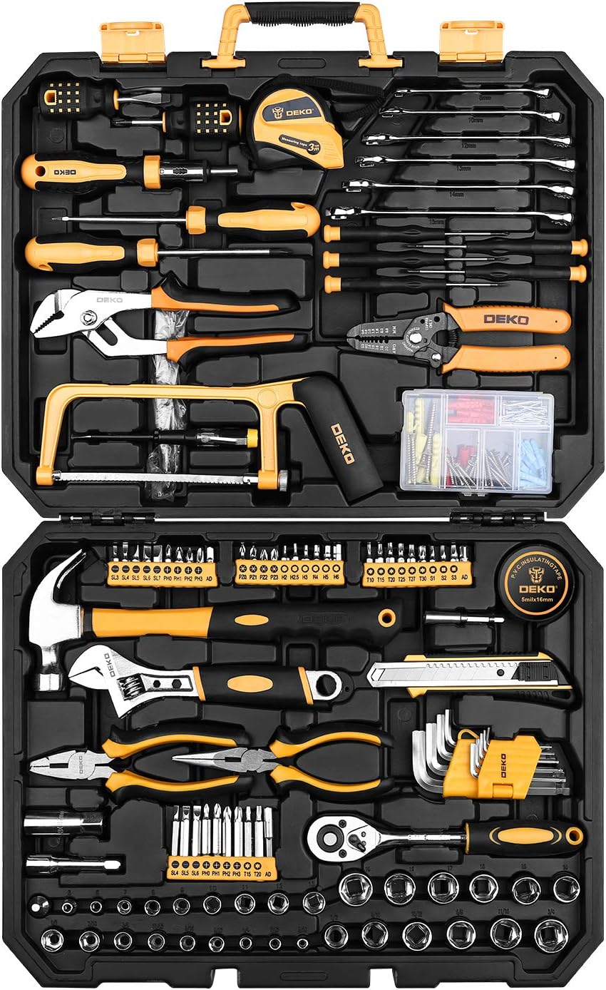 DEKOPRO 198 Piece Home Repair Tool Kit, Wrench Plastic [...]